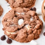 Hot chocolate cookie on the counter.
