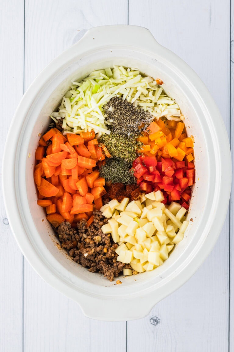 Slow Cooker Hamburger and Vegetable Soup - Back To My Southern Roots