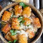 Green bean tater tot casserole in a bowl.