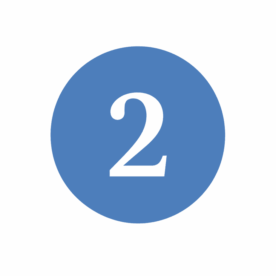 A blue circle with a white number 2 in the center, set against a plain white background.