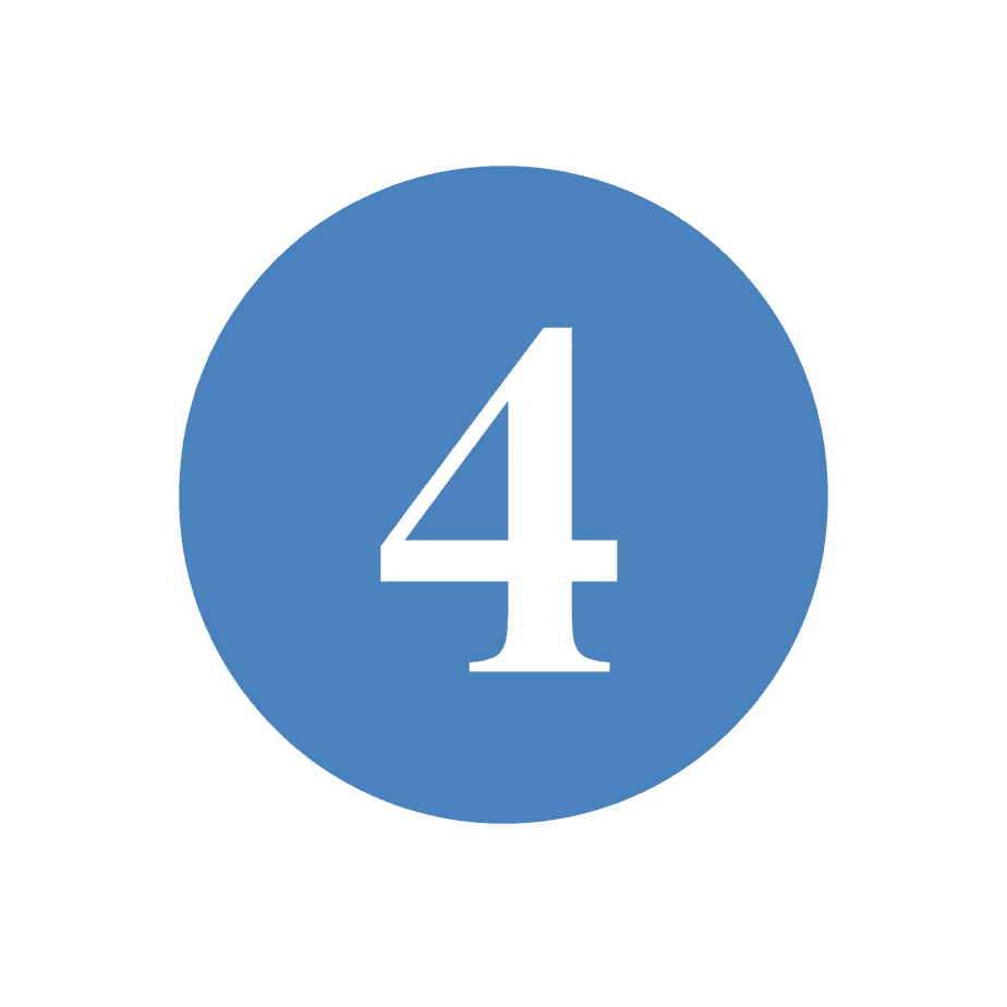 A large white number 4 centered inside a solid blue circle on a plain white background.
